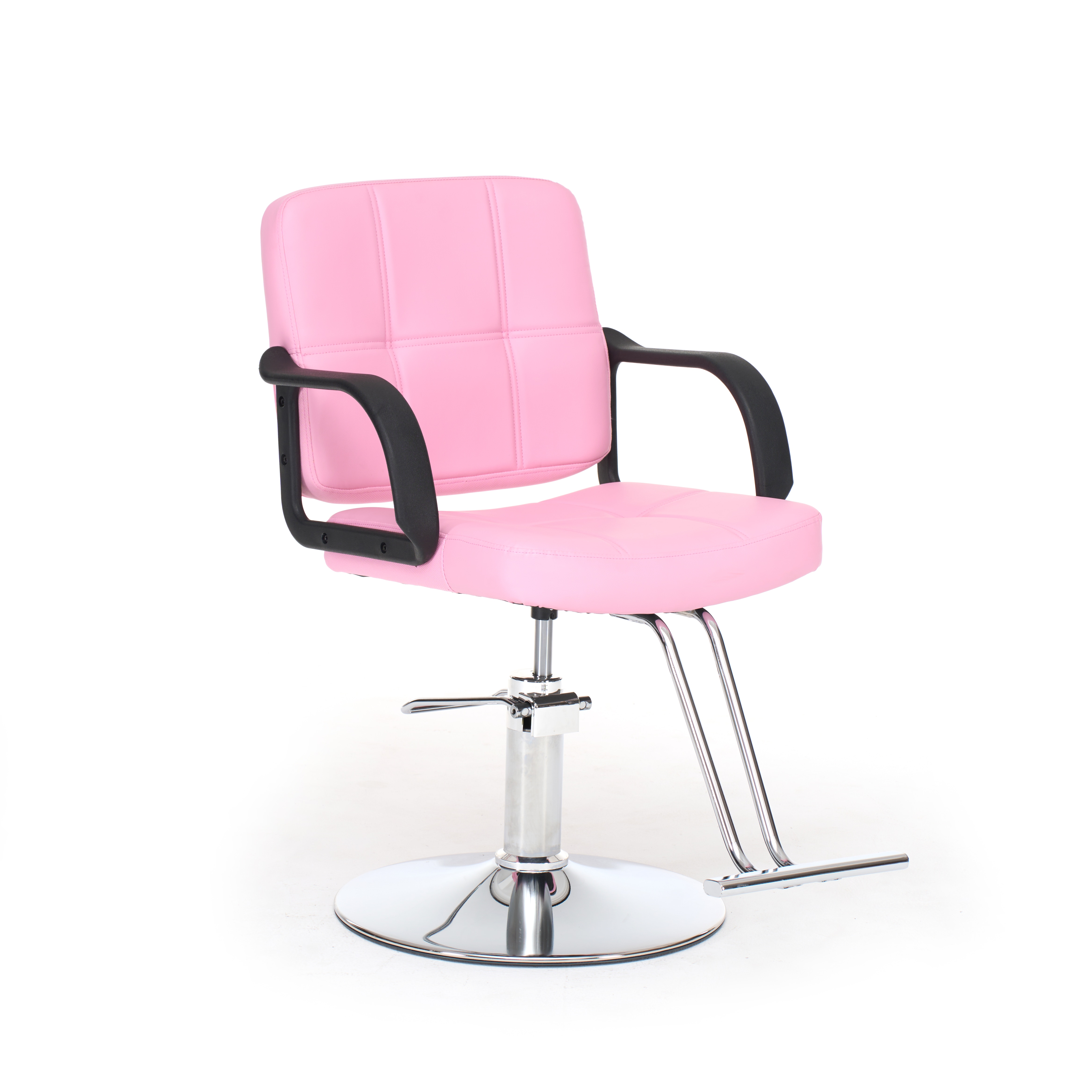 Barber Chair For Hair Stylist- 360° Swivel, Adjustable Height, Capacity 350 LBS With Heavy Duty Hydraulic Pump,PINK_voghion.com